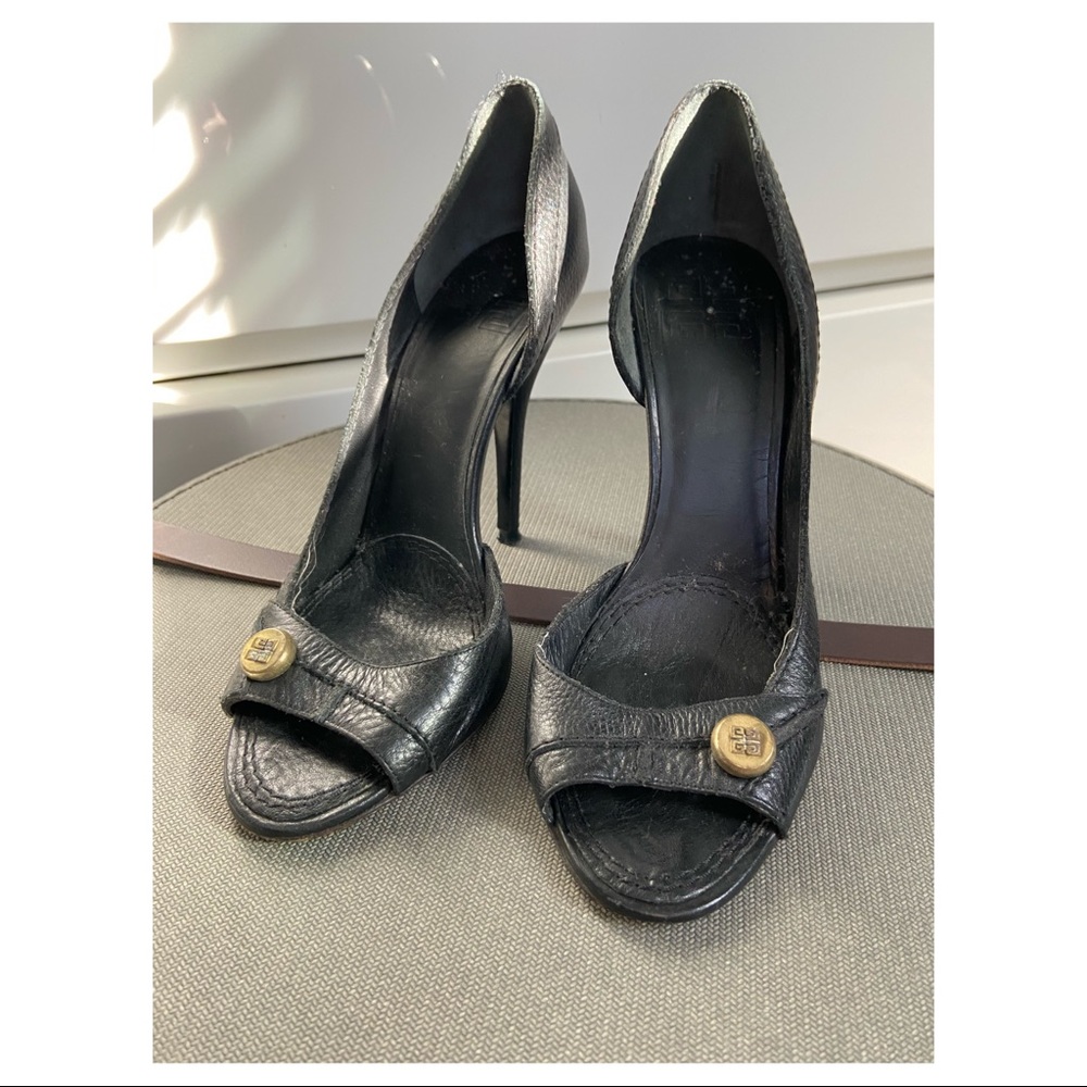 Givenchy Black Open Toe Heels